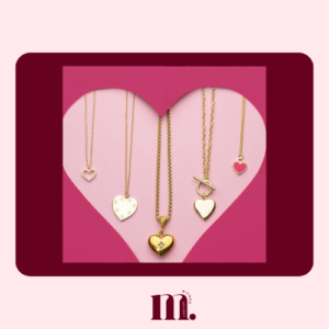 Amour, collier doré pendentif cœur