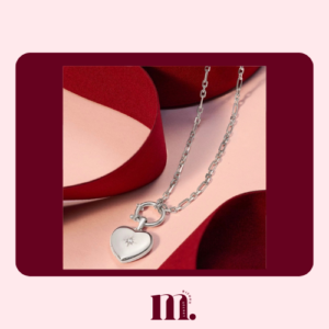 Amour Pur, collier argenté pendentif cœur